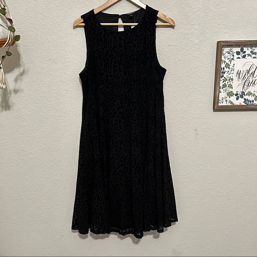 Torrid black mesh leopard print dress 1XL NWT